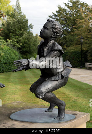 Edward Alleyn statue detail, outside Christ`s Chapel, Dulwich Village, London, UK Stock Photo